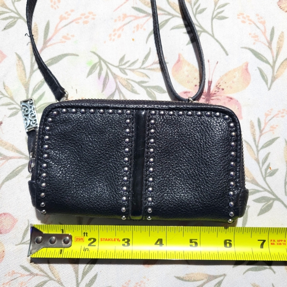 Black Studded Brighton Wallet W/shoulder Strap - Picture 8 of 10